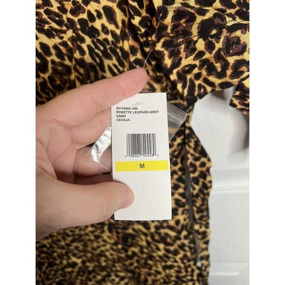 Jessica Simpson Leopard Print V- Neck Dress Size Medium NWT - Picture 4 of 14
